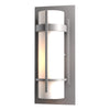 Hubbardton Forge Coastal Burnished Steel Opal Glass (Gg) Banded Small Outdoor Sconce