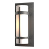 Hubbardton Forge Coastal Natural Iron Opal Glass (Gg) Banded Outdoor Sconce