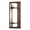 Hubbardton Forge Coastal Bronze Opal Glass (Gg) Banded Outdoor Sconce