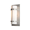 Hubbardton Forge Coastal Burnished Steel Opal Glass (Gg) Banded Outdoor Sconce