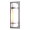 Hubbardton Forge Coastal Burnished Steel Opal Glass (Gg) Banded Large Outdoor Sconce