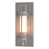 Hubbardton Forge Coastal Burnished Steel Seeded Glass With Opal Diffuser (Zs) Torch Small Outdoor Sconce