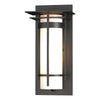 Hubbardton Forge Coastal Black Opal Glass (Gg) Banded With Top Plate Small Outdoor Sconce