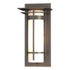 Hubbardton Forge Coastal Dark Smoke Opal Glass (Gg) Banded With Top Plate Small Outdoor Sconce