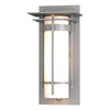 Hubbardton Forge Coastal Burnished Steel Opal Glass (Gg) Banded With Top Plate Small Outdoor Sconce