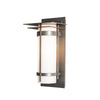 Hubbardton Forge Coastal Natural Iron Opal Glass (Gg) Banded With Top Plate Outdoor Sconce