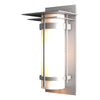 Hubbardton Forge Coastal Burnished Steel Opal Glass (Gg) Banded With Top Plate Outdoor Sconce