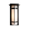 Hubbardton Forge Coastal Black Opal Glass (Gg) Banded With Top Plate Large Outdoor Sconce