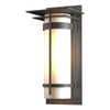 Hubbardton Forge Coastal Natural Iron Opal Glass (Gg) Banded With Top Plate Large Outdoor Sconce