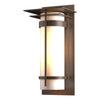 Hubbardton Forge Coastal Bronze Opal Glass (Gg) Banded With Top Plate Large Outdoor Sconce