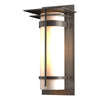 Hubbardton Forge Coastal Dark Smoke Opal Glass (Gg) Banded With Top Plate Large Outdoor Sconce