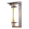 Hubbardton Forge Coastal Burnished Steel Opal Glass (Gg) Banded With Top Plate Large Outdoor Sconce