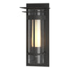 Hubbardton Forge Coastal Natural Iron Seeded Glass With Opal Diffuser (Zs) Torch Small Outdoor Sconce With Top Plate