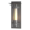 Hubbardton Forge Coastal Burnished Steel Seeded Glass With Opal Diffuser (Zs) Torch Small Outdoor Sconce With Top Plate