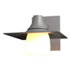 Hubbardton Forge Coastal Burnished Steel Opal Glass (Gg) Hood Outdoor Sconce