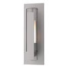 Hubbardton Forge Coastal Burnished Steel Clear Glass With Opal Diffuser (Zu) Vertical Bar Fluted Glass Small Outdoor Sconce