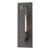 Hubbardton Forge Coastal Oil Rubbed Bronze Clear Glass With Opal Diffuser (Zu) Vertical Bar Fluted Glass Small Outdoor Sconce