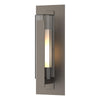 Hubbardton Forge Coastal Dark Smoke Clear Glass With Opal Diffuser (Zu) Vertical Bar Fluted Glass Medium Outdoor Sconce