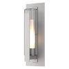 Hubbardton Forge Coastal Burnished Steel Clear Glass With Opal Diffuser (Zu) Vertical Bar Fluted Glass Large Outdoor Sconce