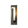 Hubbardton Forge Coastal Bronze Opal Glass (Gg) Forged Vertical Bars Small Outdoor Sconce