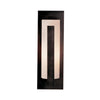 Hubbardton Forge Coastal Dark Smoke Opal Glass (Gg) Forged Vertical Bars Large Outdoor Sconce