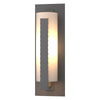 Hubbardton Forge Coastal Burnished Steel Opal Glass (Gg) Forged Vertical Bars Large Outdoor Sconce