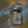 Hubbardton Forge Coastal Burnished Steel Clear Glass (Zm) Erlenmeyer Medium Outdoor Sconce