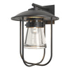 Hubbardton Forge Coastal Black Clear Glass (Zm) Erlenmeyer Large Outdoor Sconce