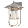 Hubbardton Forge Coastal Burnished Steel Clear Glass (Zm) Erlenmeyer Large Outdoor Sconce