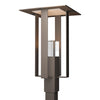 Hubbardton Forge Coastal Dark Smoke Coastal Silver Clear Glass (Zm) Shadow Box Outdoor Post Light