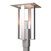 Hubbardton Forge Coastal Burnished Steel Coastal Silver Clear Glass (Zm) Shadow Box Outdoor Post Light