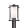 Hubbardton Forge Coastal Dark Smoke Seeded Glass With Opal Diffuser (Zs) Meridian Outdoor Post Light