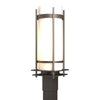 Hubbardton Forge Coastal Dark Smoke Opal Glass (Gg) Banded Outdoor Post Light