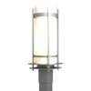 Hubbardton Forge Coastal Burnished Steel Opal Glass (Gg) Banded Outdoor Post Light