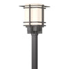 Hubbardton Forge Coastal Burnished Steel Opal Glass (Gg) Tourou Large Outdoor Post Light