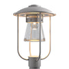 Hubbardton Forge Coastal Burnished Steel Clear Glass (Zm) Erlenmeyer Outdoor Post Light