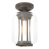 Hubbardton Forge Coastal Dark Smoke Clear Glass (Zm) Fairwinds Outdoor Semi-Flush