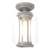 Hubbardton Forge Coastal Burnished Steel Clear Glass (Zm) Fairwinds Outdoor Semi-Flush