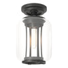 Hubbardton Forge Coastal Black Clear Glass (Zm) Fairwinds Outdoor Semi-Flush