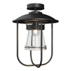 Hubbardton Forge Coastal Black Clear Glass (Zm) Erlenmeyer Outdoor Semi-Flush