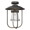 Hubbardton Forge Coastal Natural Iron Clear Glass (Zm) Erlenmeyer Outdoor Semi-Flush