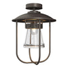 Hubbardton Forge Coastal Dark Smoke Clear Glass (Zm) Erlenmeyer Outdoor Semi-Flush