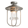 Hubbardton Forge Coastal Burnished Steel Clear Glass (Zm) Erlenmeyer Outdoor Semi-Flush