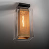 Hubbardton Forge Coastal Black Coastal Gold Clear Glass (Zm) Polaris Outdoor Semi-Flush