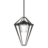 Hubbardton Forge Coastal Black Clear Glass (Zm) Stellar Large Outdoor Pendant/Semi-Flush