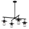 Hubbardton Forge Coastal Black Clear Glass (Zm) Mason Outdoor 4-Light Pendant