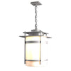 Hubbardton Forge Coastal Burnished Steel Opal Glass (Gg) Banded Large Outdoor Fixture