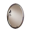 Hubbardton Forge Bronze Beveled Oval Mirror With Leaf