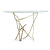 Hubbardton Forge Modern Brass Glass Top (Va) Brindille Console Table