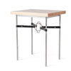 Hubbardton Forge Sterling Sterling Black Leather Natural Maple Equus Wood Top Side Table